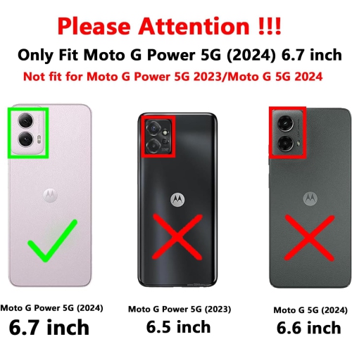 XCRS – Étui portefeuille en cuir pu à rabat avec fente pour carte, dragonne à angle multiple pour Motorola G Power 5G 6,7”
