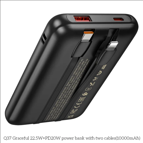 Chargeur de batterie externe portatif de 10000&nbsp;mAh avec câbles Lightning USB-C pour tablettes iPad de iPhone