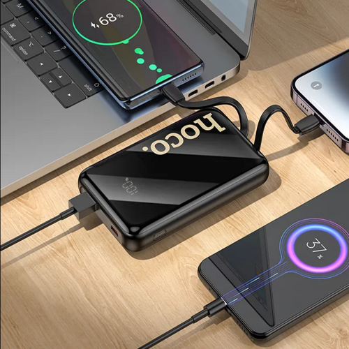 Chargeur de batterie externe portatif de 10000&nbsp;mAh avec câbles Lightning USB-C pour tablettes iPad de iPhone