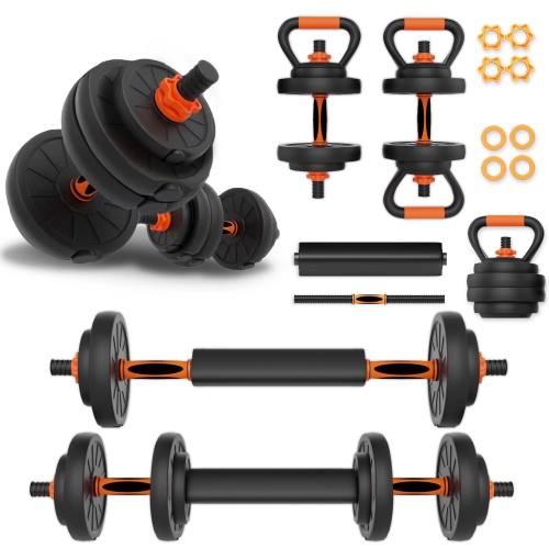 IMFIT AIO Weight Adjustable Dumbbells Light 1.65 lbs to 33 lbs Dumbbells Barbells Kettlebell Push Up Bars for Full Body Workout and Muscle