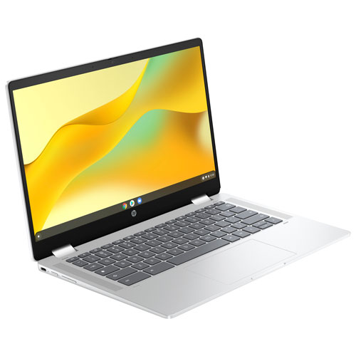 HP 14" x360 Chromebook Laptop w/3 month of Google AI Pro - Glacier Silver (Intel N-series N100/128 GB/4GB RAM/ChromeOS)