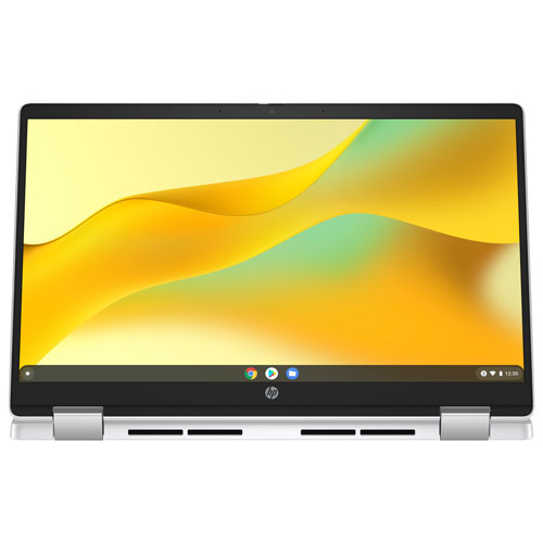 Chromebook de 14 po x360 de HP avec 3 mois de forfait Google AI Pro - Argent glacier (N100 série N d'Intel/128 Go/RAM 4 Go/ChromeOS)
