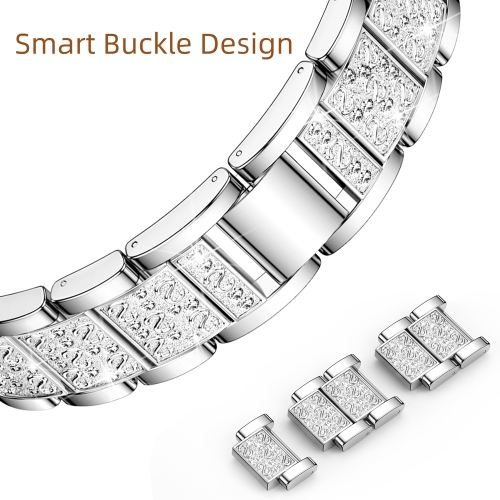 WFG Dressy S-Block Metal Band for Apple Watch - 42/44/45mm - Silver