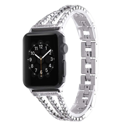 WORRYFREE GADGETS Wfg Dressy Bling Band for Apple Watch - 38/40/41MM - Silver