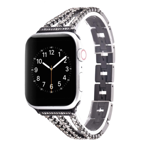 WORRYFREE GADGETS Wfg Dressy Bling Band for Apple Watch - 42/44/45MM - Black