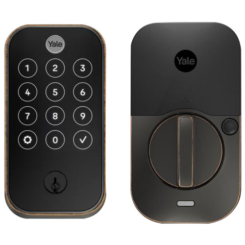 Serrure intelligente Bluetooth Assure Lock 2 Touch avec clé et pavé biométrique de Yale - Bronze