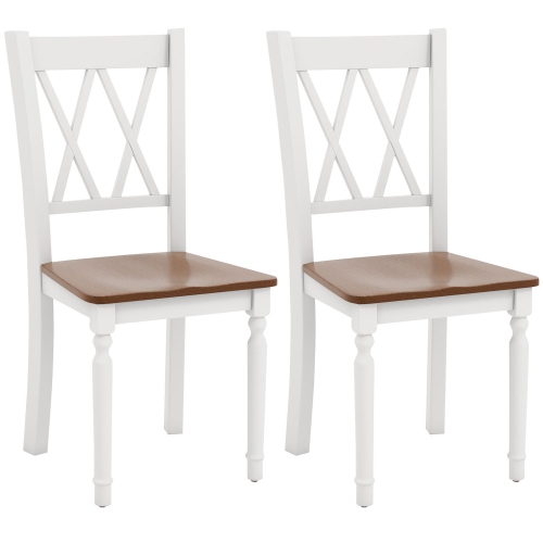 GYMAX  Dining Chairs Set Of 2 Wood Farmhouse Dining Room Side Chairs for Home Kitchen