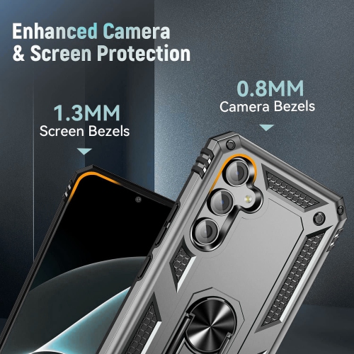 XCRS – Étui de protection Slim Armor à double couche, anneau magnétique intégré, béquille rotative à 360° pour Samsung Galaxy A15 5G 6,5 po