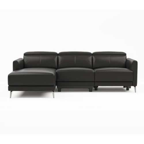 Valencia – sofa modulaire inclinable Andria, fauteuil gauche en cuir, noir