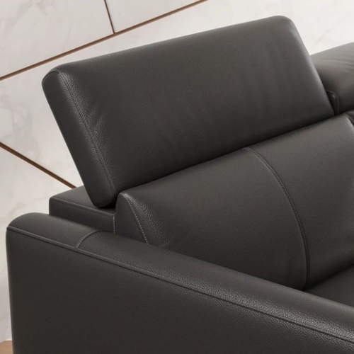 Valencia Andria Leather Reclining Sectional Sofa Right Hand Chaise, Black