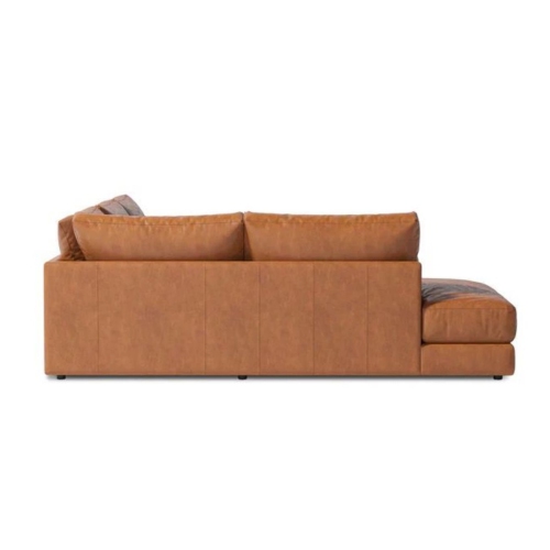 Valencia Serena Leather Sectional Sofa Left Chaise, Cognac