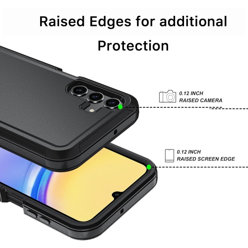 XCRS – Étui robuste triple couche Defender avec protection antichoc pour Galaxy A15 5G 6,5 po de Samsung