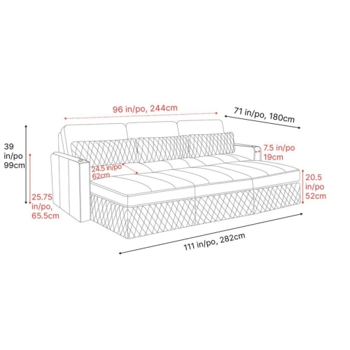 Valencia Pisa Leather Lounge Sectional Sofa 3 Seats & 3 Ottomans,Black