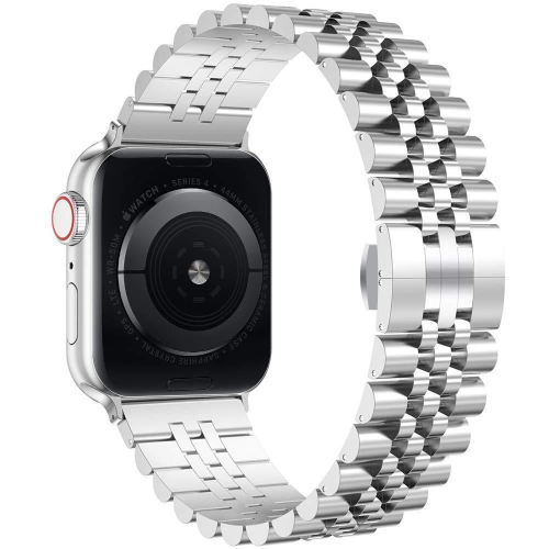 WFG Classic Stainless Steel Metal Beads Band for Apple Watch-38/40/41mm- Silver