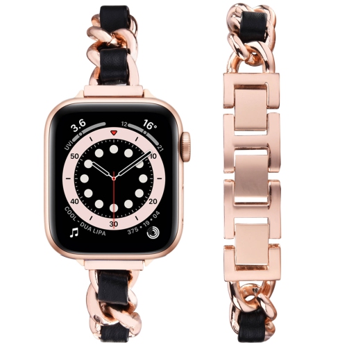 WFG Slim Metal Chain Bracelet Band for Apple Watch - 42/44/45mm - Rose Gold