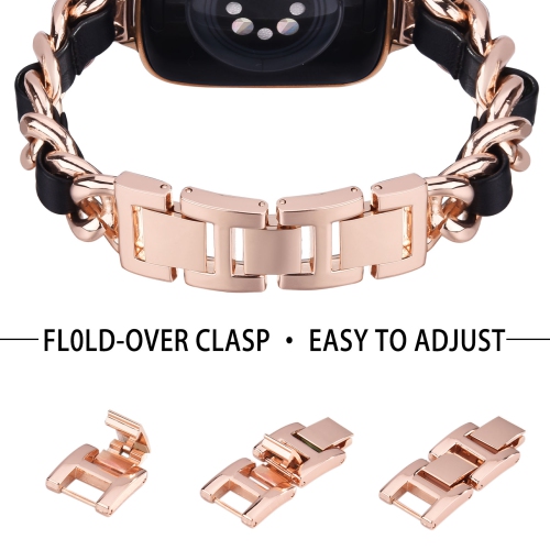 WFG Slim Metal Chain Bracelet Band for Apple Watch - 42/44/45mm - Rose Gold