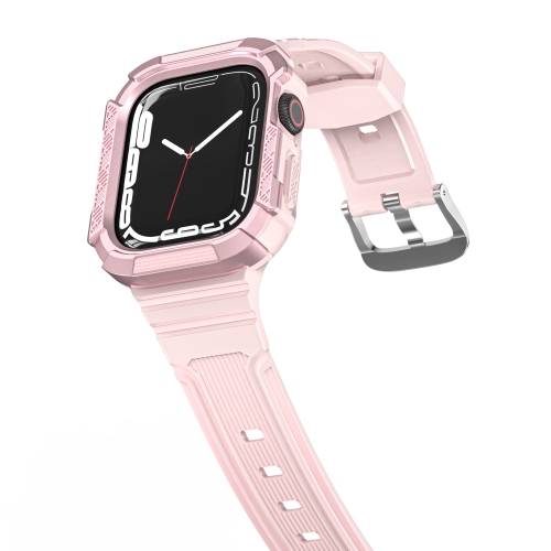Bracelet en polyuréthane thermoplastique WFG avec étui protecteur intégré pour Apple Watch - 44/45&nbsp;mm - Noir/rouge