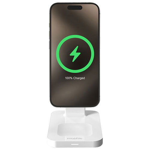 Mophie Snap+ Qi2 15W 3-in-1 Wireless Charging Stand - White