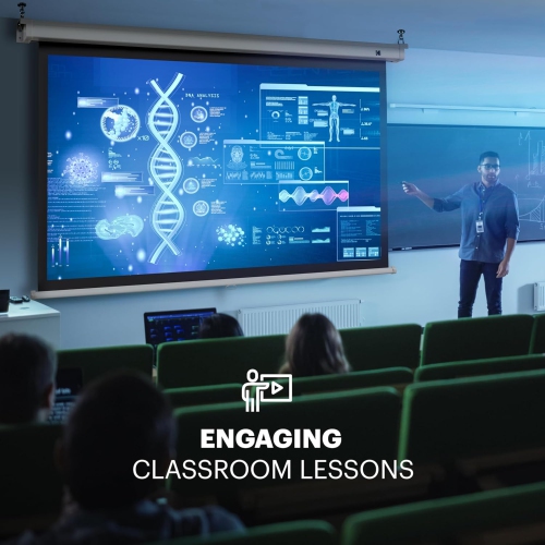 Kodak – Écran de projection rétractable manuel 100&nbsp;po et grand écran de projection 16:9, noir