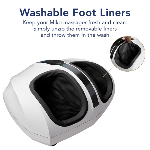 Shiatsu Foot Massager Machine with Kneading and Switchable Heat - White