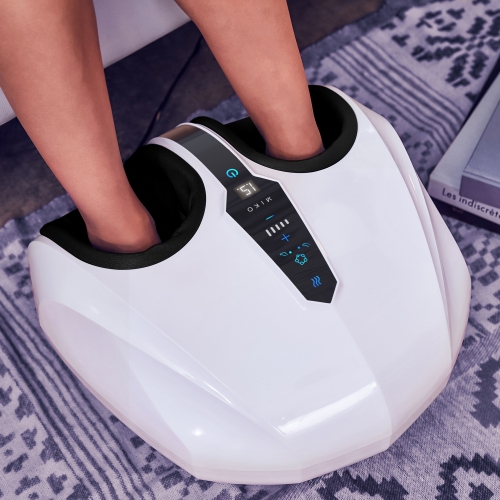 Shiatsu Foot Massager Machine with Kneading and Switchable Heat - White