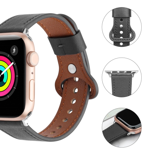 WFG Leather Band for Apple Watch -38/40/41mm -Beige White