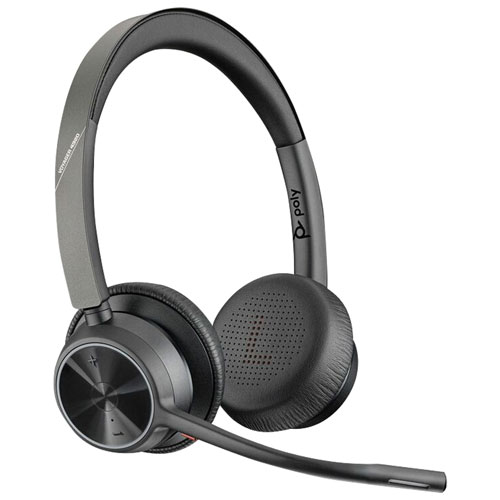 Casque d'écoute 100 % sans fil à suppression du bruit Poly Voyager 4320 de HP - Noir