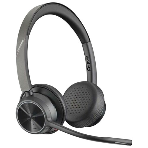 Casque d'écoute 100 % sans fil à suppression du bruit Poly Voyager 4320 de HP - Noir