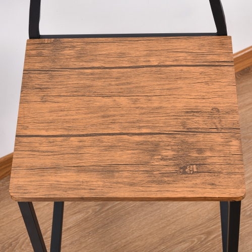 HOMCOM 5-Piece Counter Height Bar Table Set, Industrial Dining Table Set for 4, Space Saving Square Kitchen Table and Chairs Set with Footrest, Metal