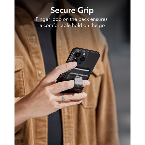 ESR Magnetic Wallet, Compatible with MagSafe Wallet, Wallet Tracker with Adjustable Stand, for iPhone 15/14/13/12 Series, Black