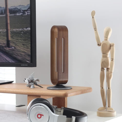 Bright Stone Headphone Stand for Desk Headset Holder Bamboo & Aluminum Earphone Stand for All Headphones