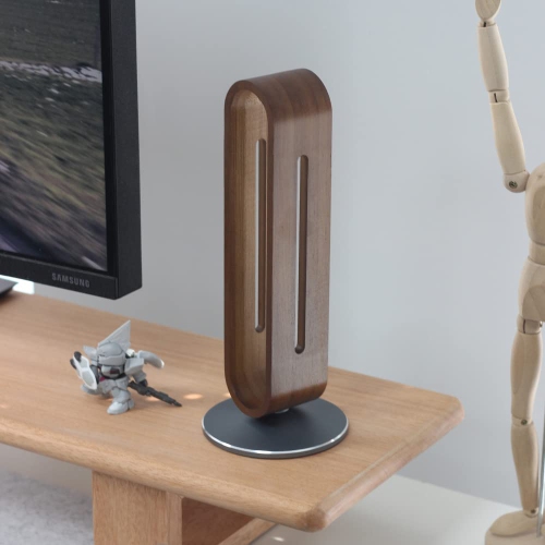Headphone Stand for Desk,BRIGHT STONE Wood Headset Holder Bamboo & Aluminum Earphone Stand for All Headphones
