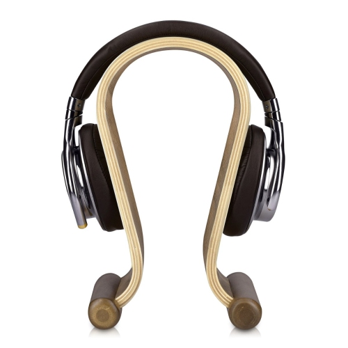 Wooden Omega Headphone Stand - Universal Headset Wood Hanger - Holder for Gaming Headsets DJ Studio Headphones & Earphone Display - Walnut
