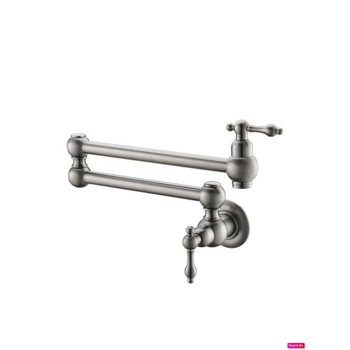 MAX Faucets | Pot Filler Faucet Double Handle Traditional Wall Mounted With Accessories 22" Brushed Nickel Finish