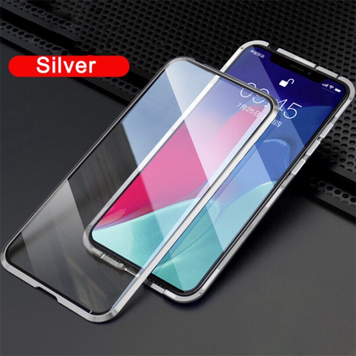 Full Protection Front+Back Clear Tempered Glass Metal Magnetic Case Cover For Samsung S24-Free Shipping