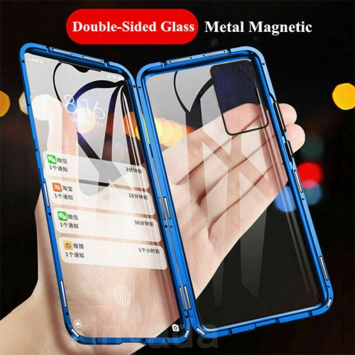 Full Protection Front+Back Clear Tempered Glass Metal Magnetic Case Cover For Samsung S24-Free Shipping