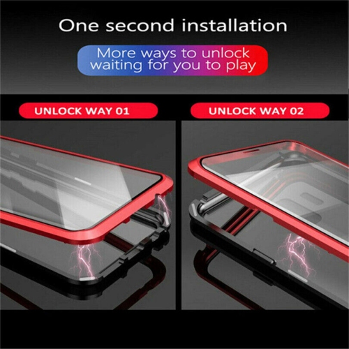 Full Protection Front+Back Clear Tempered Glass Metal Magnetic Case Cover For Samsung S24-Free Shipping