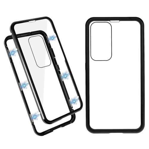 Full Protection Front+Back Clear Tempered Glass Metal Magnetic Case Cover For Samsung S24-Free Shipping