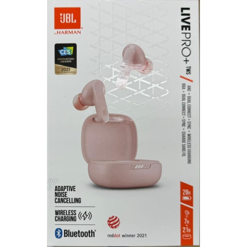 Étui de chargement sans fil Bluetooth à suppression adaptative du bruit sans fil véritable Live Pro+ TWS de JBL - Rose - BO