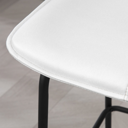 Ensemble de 2 tabourets de bar HOMCOM, chaises de bar rembourrées à hauteur de comptoir, tabourets de cuisine 26 po avec pattes en acier pour la