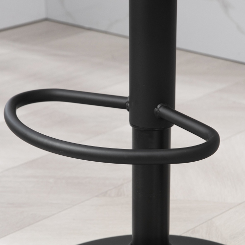 HOMCOM – Ensemble de 2 tabourets de bar pivotants à hauteur de comptoir à hauteur réglable, chaises de bar rembourrées en lin avec base ronde en