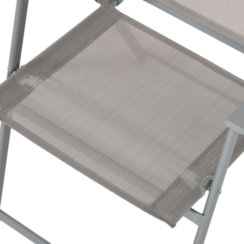 Outsunny 8 Piece Patio Dining Set for 6 with Umbrella, Outdoor Table and Chairs with 6 Folding Chairs with Mesh Seat and Rectangle Dining Table with