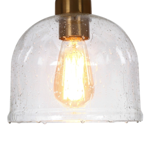 Modern Kitchen Island Pendant Light, Eicy 1-Light Gold Dining Room Ceiling Light with Water Glass Shade