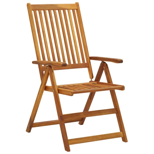 Chaises inclinables de jardin VidaXL 2 pièces avec coussins bois d'acacia massif
