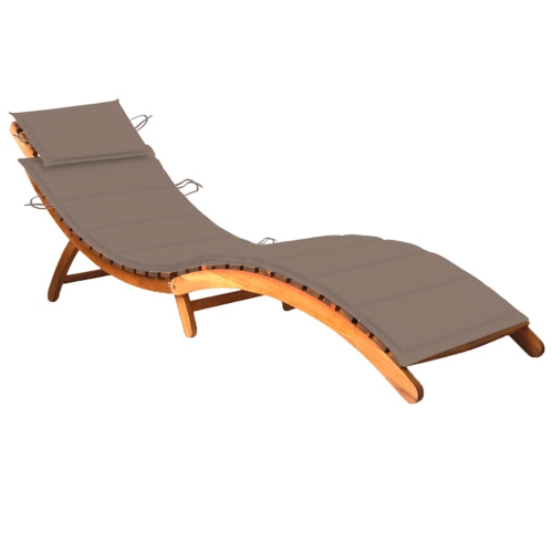 vidaXL Garden Sun Lounger with Cushion Solid Acacia Wood