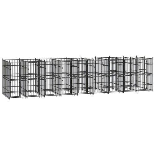 VIDAXL  Outdoor Dog Kennel Steel 16.59 M²