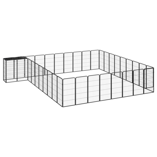 VIDAXL  38-Panel Dog Playpen 50X100 Cm Powder-Coated Steel In Black