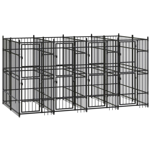 VIDAXL  Outdoor Dog Kennel Steel 7.37 M²