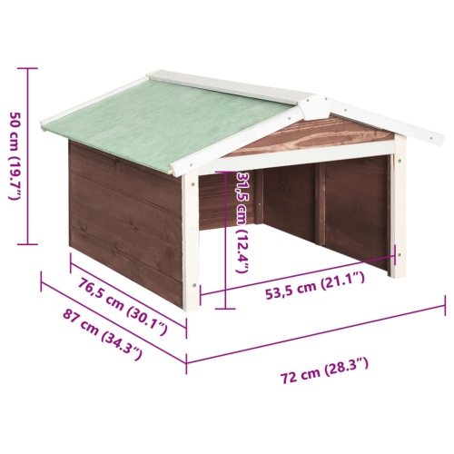 Garage robotique pour tondeuse VIDAXL 72x87x50 cm Mocca et bois de menuiserie blanc