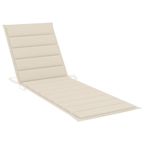 vidaXL Garden Sun Lounger with Table and Cushion Solid Acacia Wood